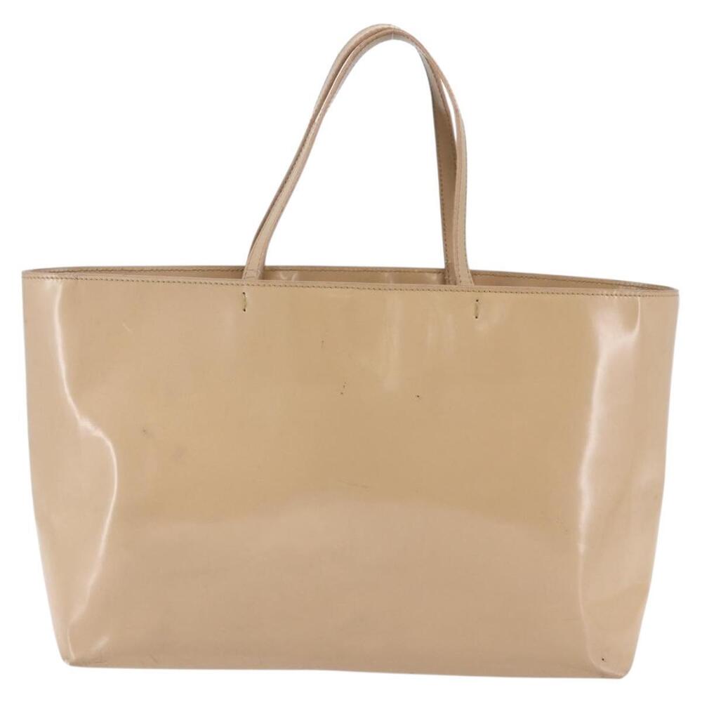 PRADA Tote Bag Enamel Beige Auth BA6491 - Picture 2 of 16